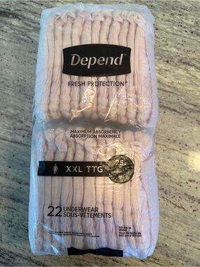Depend Women's Boxer Briefs XXL - White, Maximum Absorbency